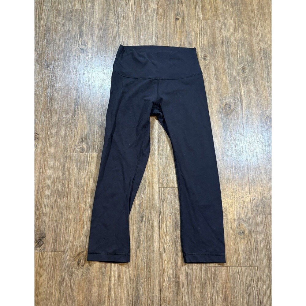 Lululemon Leggings Womens Size 6 Black Wunder Under Pull On Compression Cropped